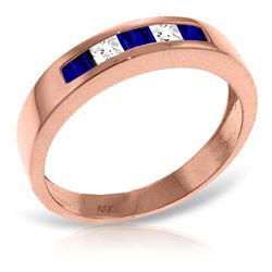 ALARRI 14K Solid Rose Gold Rings w/ Natural Sapphires & Rose Topaz