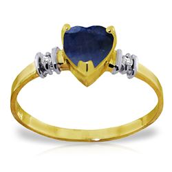 ALARRI 1.03 Carat 14K Solid Gold Ring Natural Sapphire Diamond