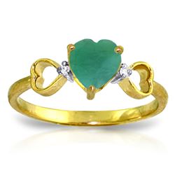 ALARRI 1.01 Carat 14K Solid Gold Exceptional Moments Emerald Diamond Ring