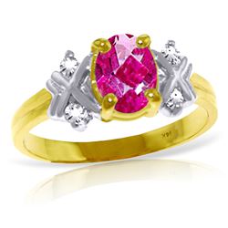 ALARRI 0.97 CTW 14K Solid Gold Sabrina's Way Pink Topaz Diamond Ring