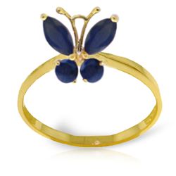 ALARRI 0.6 Carat 14K Solid Gold Butterfly Ring Natural Sapphire