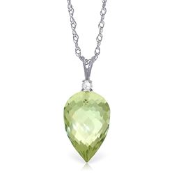 ALARRI 9.55 Carat 14K Solid White Gold Exaggeration Is Good Green Amethyst Necklace