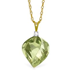 ALARRI 13.05 CTW 14K Solid Gold Intended For Pleasure Green Amethyst Necklace