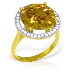 ALARRI 6.2 Carat 14K Solid Gold Effervescent Beauty Citrine Diamond Ring