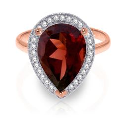 ALARRI 4.06 CTW 14K Solid Rose Gold Lana Garnet Diamond Ring