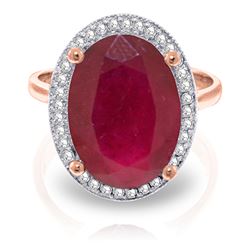 ALARRI 7.93 Carat 14K Solid Rose Gold Loren Ruby Diamond Ring