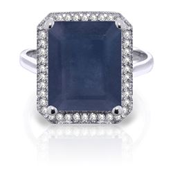 ALARRI 6.6 CTW 14K Solid White Gold Love Is Courageous Sapphire Diamond Ring