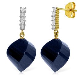 ALARRI 30.65 Carat 14K Solid Gold Earrings Diamond Sapphire