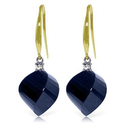ALARRI 30.6 Carat 14K Solid Gold Obsession Sapphire Diamond Earrings