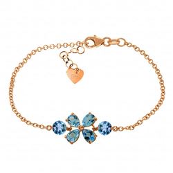 ALARRI 3.15 Carat 14K Solid Rose Gold Bracelet Natural Blue Topaz