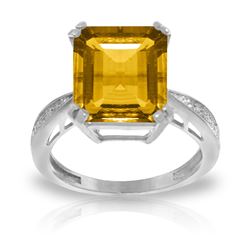ALARRI 5.62 Carat 14K Solid White Gold Ring Natural Diamond Citrine