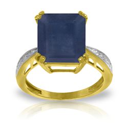 ALARRI 7.27 Carat 14K Solid Gold Ring Natural Diamond Sapphire