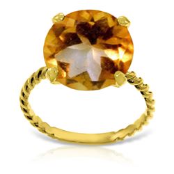 ALARRI 14K Solid Gold Ring w/ Natural 12.0 mm Round Citrine