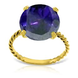 ALARRI 14K Solid Gold Ring w/ Natural 12.0 mm Round Sapphire