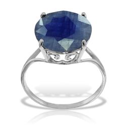 ALARRI 14K Solid White Gold Ring w/ Natural 12.0 mm Round Sapphire