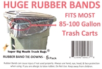 SUPER BIG MOUTH TRASH BAGSÂ® 30" RUBBER BANDS Tie-Downs for 85-100 Gallon Trash Carts