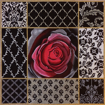 1086 Deep Red Rose Collage