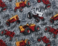 Case Tractor Toss Fabric, Gray