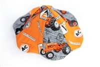 Allis Chalmers Tractor Sun Hat, NB-6 Month, Gray and Orange