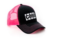 Case Tire Tread Logo Hat, Black with Pink Mesh