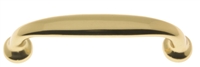 25036 Premium Quality Solid Brass Round Pull Concealed Mount 5-1/8" C/C, Overall Length: 6"