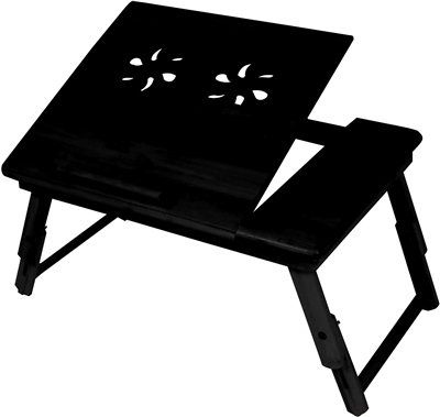 Trademark Innovations Folding Bamboo Bed/Tray (Black)