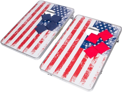 Trademark Innovations Portable Bean Bag Corn Hole Toss Set (American Flag, With Case)