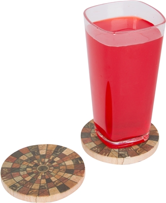 Set of 4, 4" Diameter Sandstone  Mosaic Tile Design Coasters by Trademark Innovations