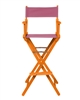 Director's Chair Bar Height Wood Fabric Color Choices By Trademark Innovations (Honey Wood with Pink)