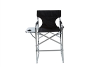 Aluminum Frame Tall Metal Director's Chair With Side Table by Trademark Innovations (Black)