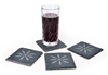 Slate Coasters Set of 4- 4" x 4" Engraved with Flower-by Trademark Innovations