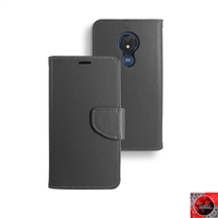 Motorola Moto G7 Power/ Moto G7 Supra /XT1955 Leather Folio Wallet Case WC01 Black