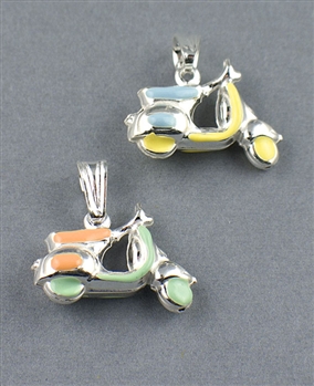 Sterling Silver Enamel Scooter Charm