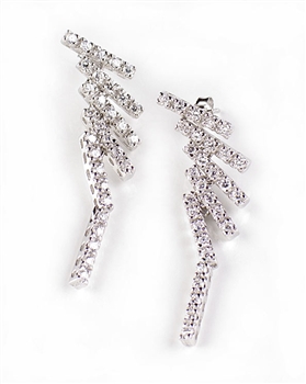 Sterling Silver Drop Earrings with Cubic Zirconia