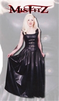 MISFITZ LEATHER LOOK BUCKLE FRONT BALLGOWN & CHOKER