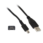 WholesaleCables.com 10UM-02101BK 1ft Mini USB 2.0 Cable Black Type A Male to 5 Pin Mini-B Male