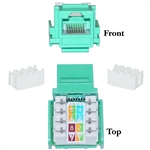 WholesaleCables.com 326-120GR Cat6 Keystone Jack Green RJ45 Female to 110 Punch Down