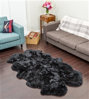 quad black nz sheepskin rug