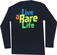 Ladies Long sleeve V Neck with Live a Rare Life yellow