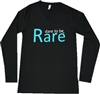 Long Sleeve Women's V Neck with teal dare to be Rare logo