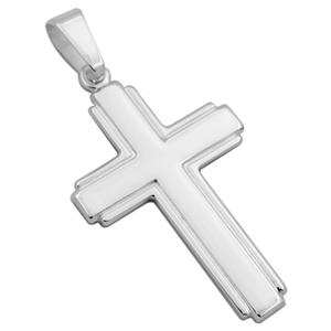 CRP04 - Silver High Polished Cross Pendant