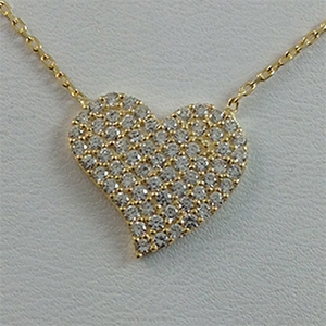 Silver Necklace with CZ - Heart