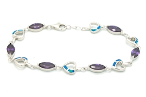 OPBR1002 - Silver Opal Bracelet