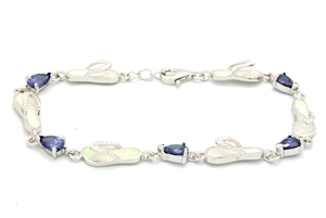 OPBR1008 - Silver Opal Bracelet