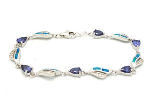 OPBR1009 - Silver Opal Bracelet
