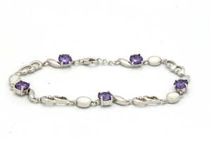 OPBR1022 - Silver Opal Bracelet