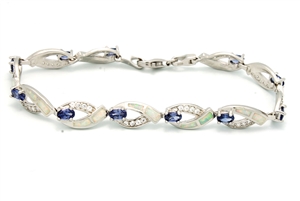 OPBR1027 - Silver Opal Bracelet