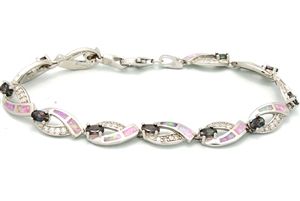 OPBR1029 - Silver Opal Bracelet