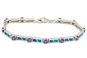 OPBR1033 - Silver Opal Bracelet