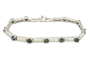OPBR1035 - Silver Opal Bracelet